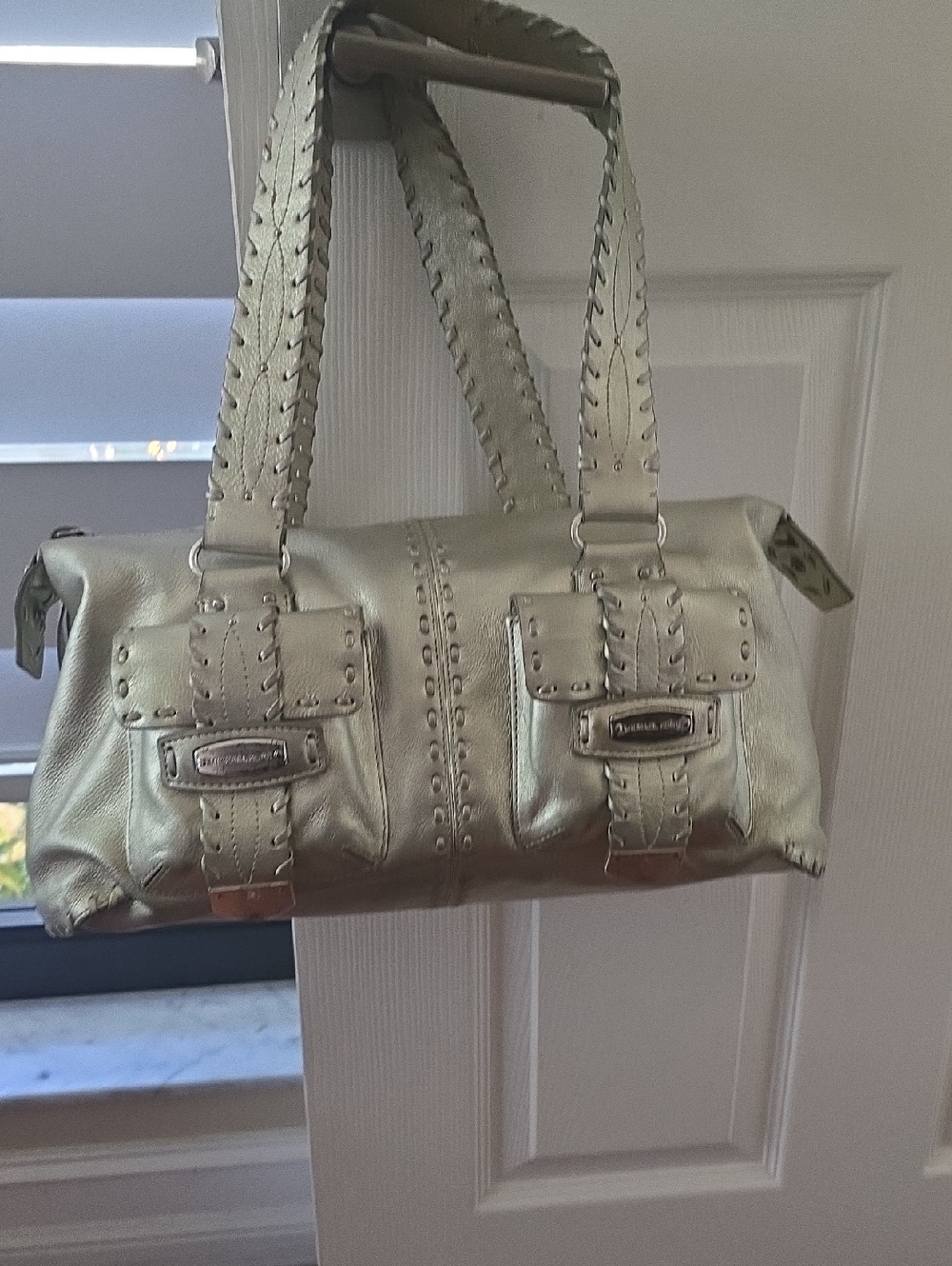 Michael Kors Metallic Silver Shoulder Satchel